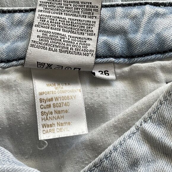 Sivvy SZ 26 Hannah Skinny Jeans Dare Devil Light Wash Distressed Low-Rise Pocket - Picture 9 of 9